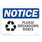 Signmission OSHA Notice, 5" Height, Please Breakdown Boxes Sign With Symbol, 7" X 5", Landscape OS-NS-D-57-L-17343 - alternate 1
